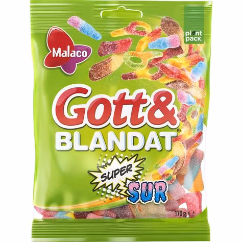 Malaco Gott & Blandat Super Sour – 170 Gramm