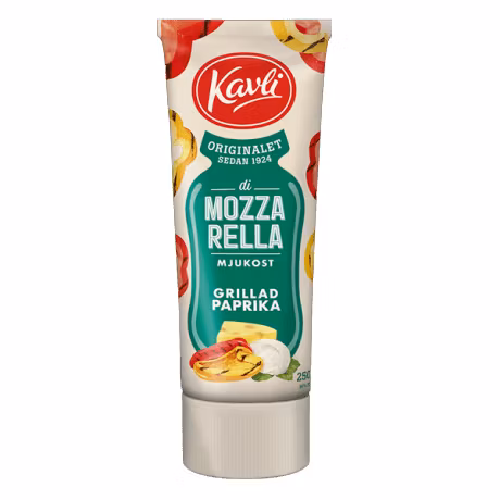 Kavli Soft Cheese Spread Di Mozzarella Grilled Peppers - 250 grams