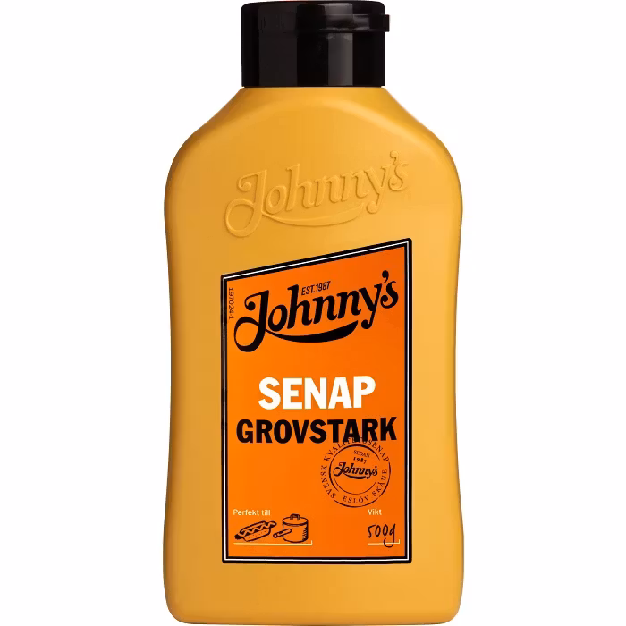 Johnny's Senap Grovstark Coarse Ground Hot Mustard - 500 grams