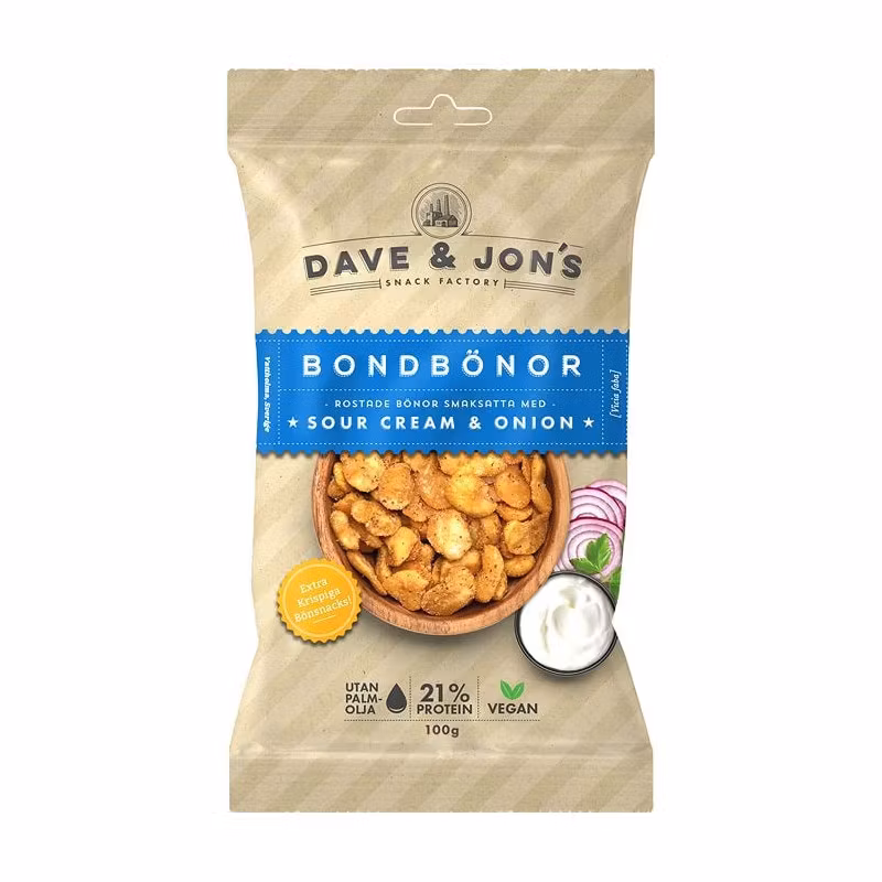 Geroosterde tuinbonen met zure room en ui van Dave & Jon - 100 gram