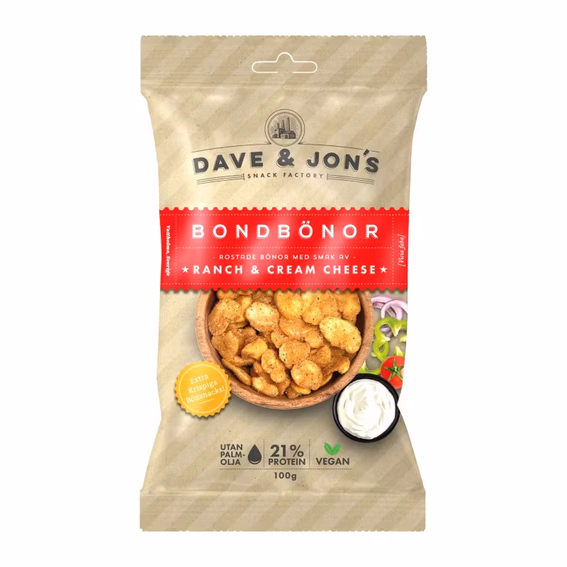 Dave & Jon's Geröstete Saubohnen mit Ranch & Frischkäse - 100 Gramm