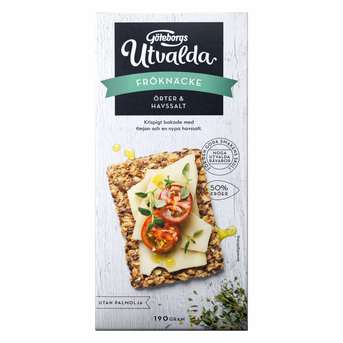 Göteborgs Kex Utvalda Samen-Knäckebrot, Kräuter und Meersalz – 190 Gramm