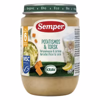 Semper Mashed Potatoes & Cod 6 months - 190 grams