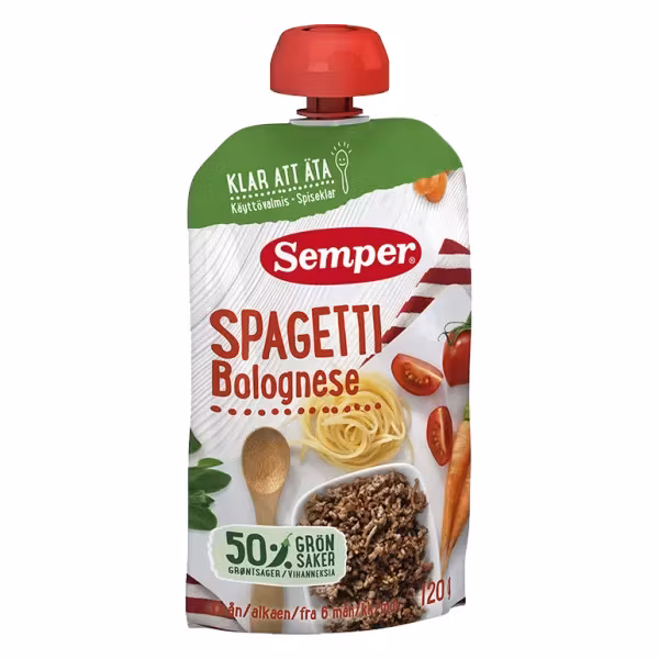 Semper Spaghetti Bolognese 6 months - 120 grams