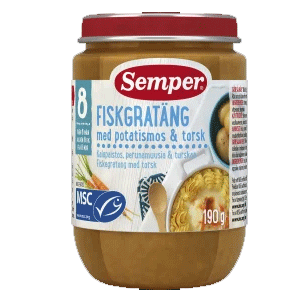 Gratinado de pescado Semper con puré de patatas y bacalao (8 meses) - 190 gramos