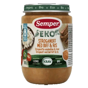 Stroganoff bio Semper au bœuf et au riz, 8 mois - 190 grammes