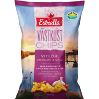 Estrella West Coast Chips, Garlic, Chives & Chili - 180 grams