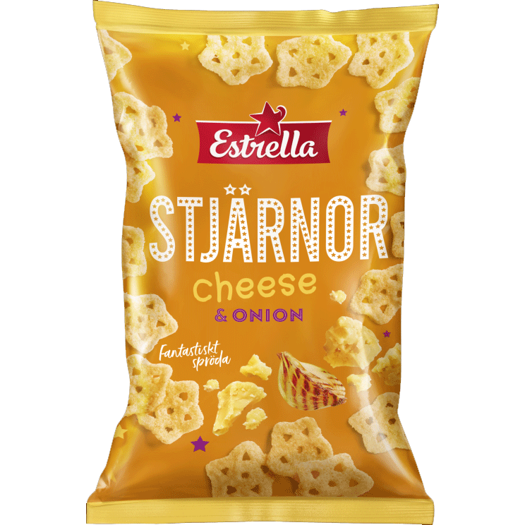 Estrella Stars, Käse & Zwiebeln - 85 Gramm