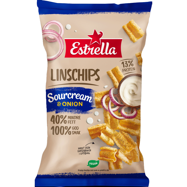 Estrella Lentil Chips, Sourcream & Onion - 110 grams