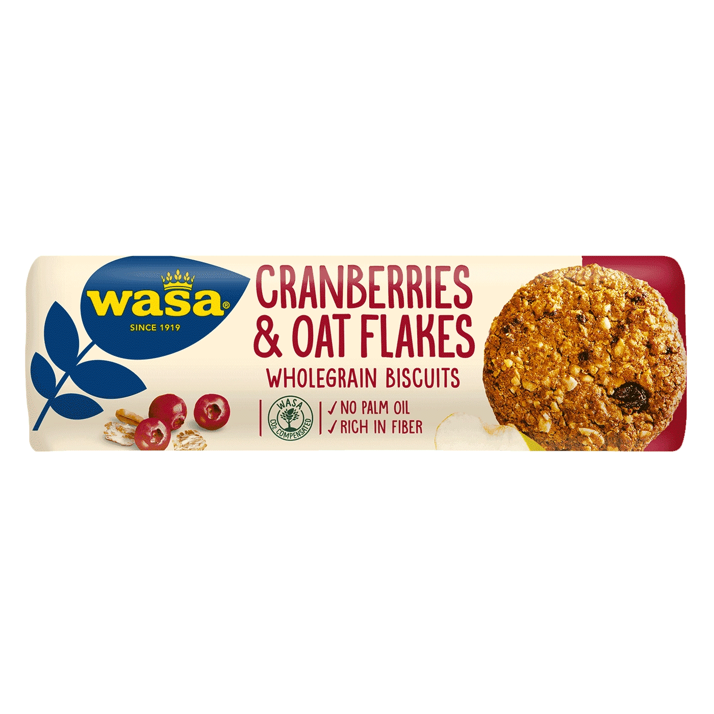 Wasa Cranberries & Oat Flakes Wholegrain Biscuits - 250 grams