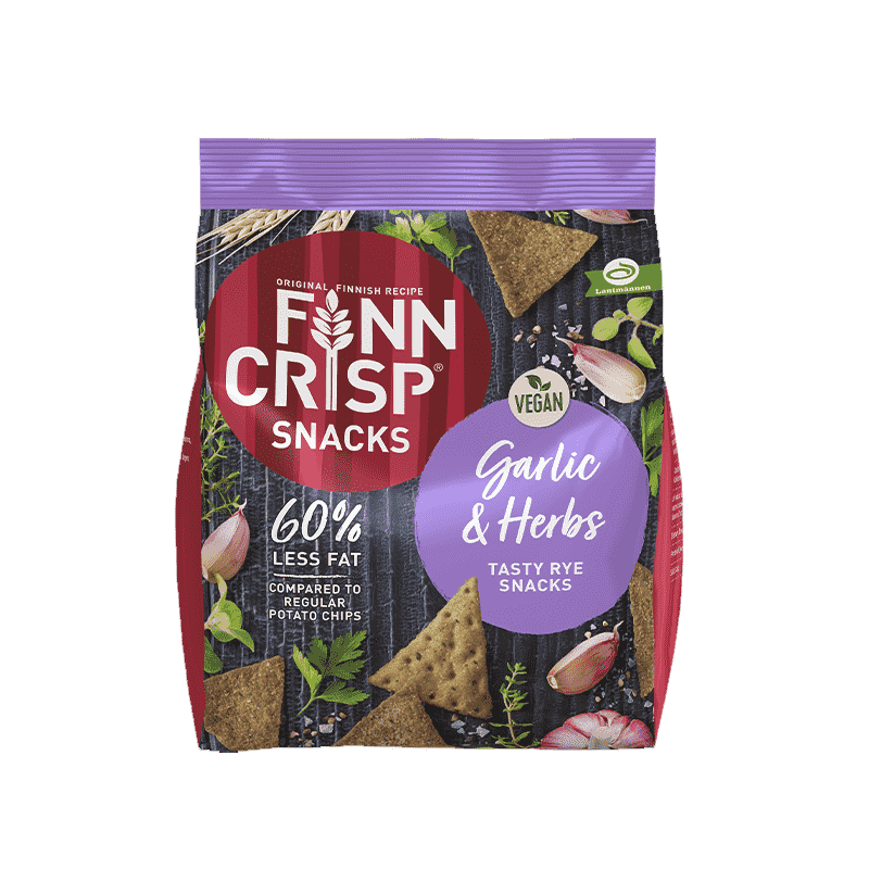 Snacks Finn Crisp, Ail et Herbes - 150 grammes