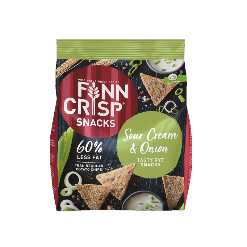 Finn Crisp Snacks, Crema Agria y Cebolla - 150 gramos