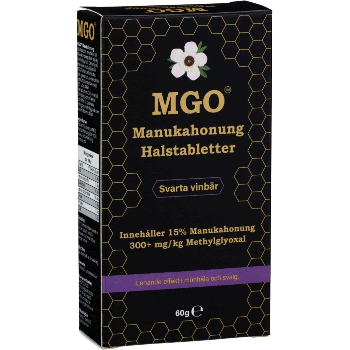 Pastillas para la garganta con miel de manuka MGO, grosella negra 300+ - 60 gramos