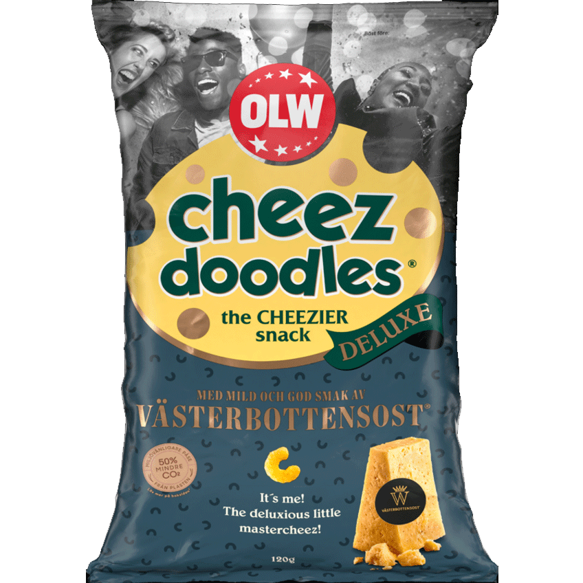 OLW Cheez Doodles Deluxe, Västerbotten Cheese - 120 grams