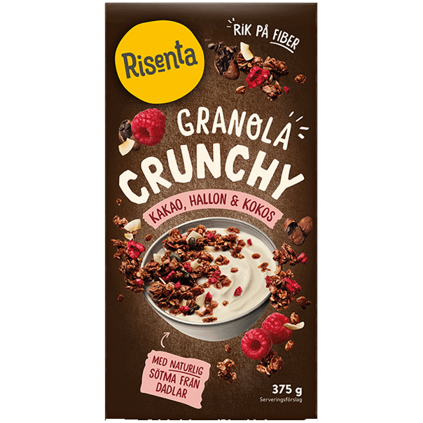 Risenta Granola Kakao, Himbeere, Kokosnuss – 375 Gramm