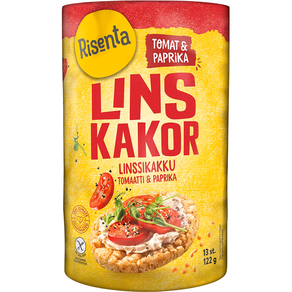 Risenta Crackers Di Lenticchie Pomodoro E Peperone - 122 grammi