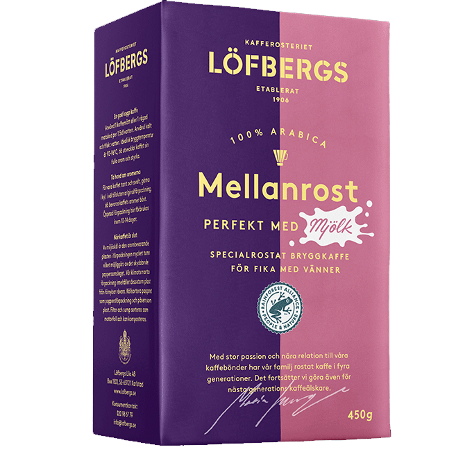 Löfbergs Tostatura media perfetta con latte - 450 grammi