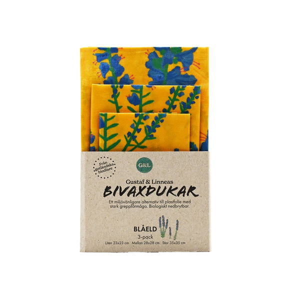 Gustaf & Linneas Paño de cera de abejas, "Blåeld"