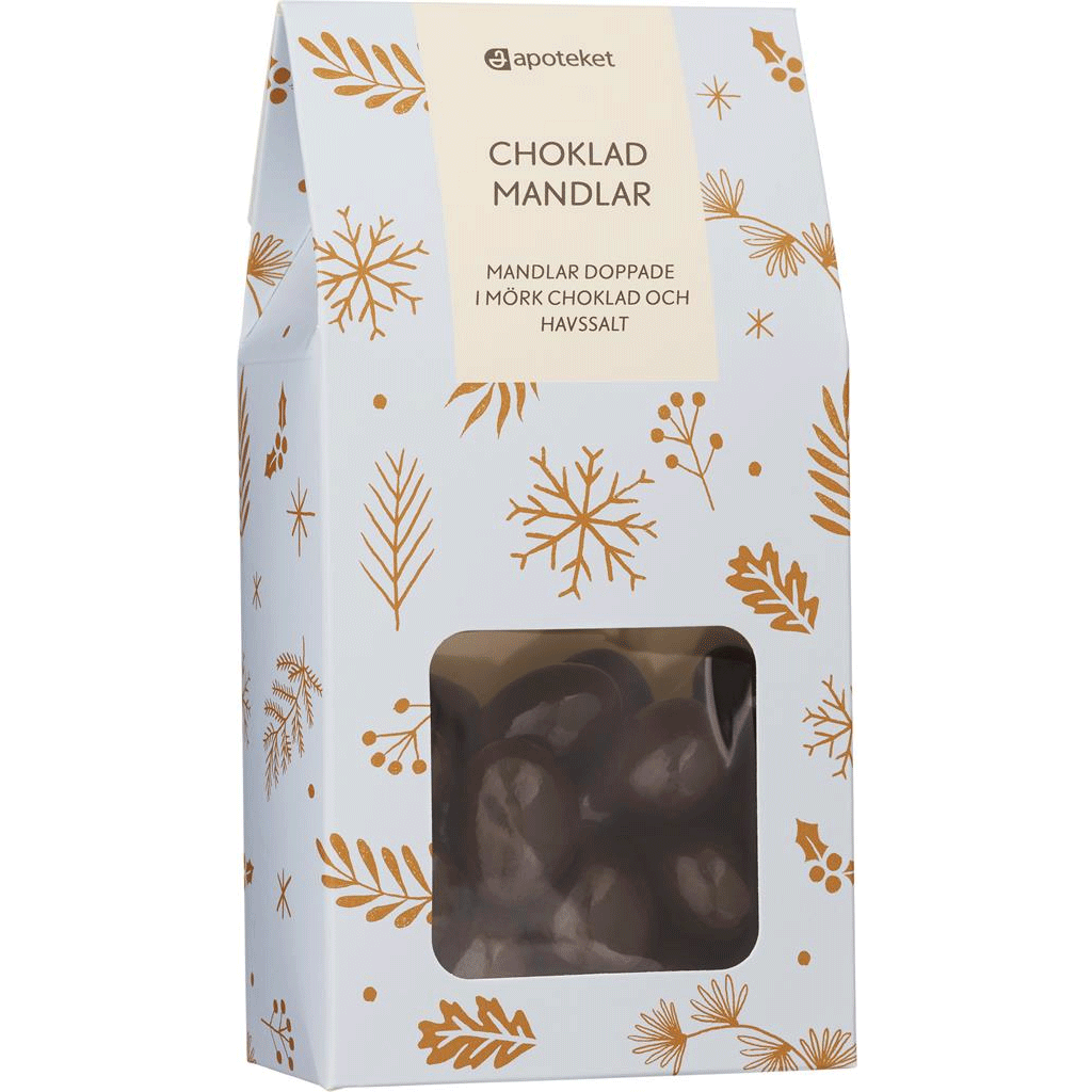 Amandes au chocolat noir Apotekets, sel de mer - 150 grammes