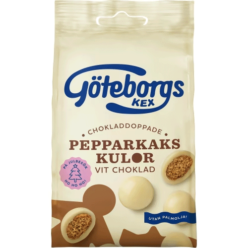 Göteborgs Kex piparkakkupallot, valkosuklaa - 120 grammaa