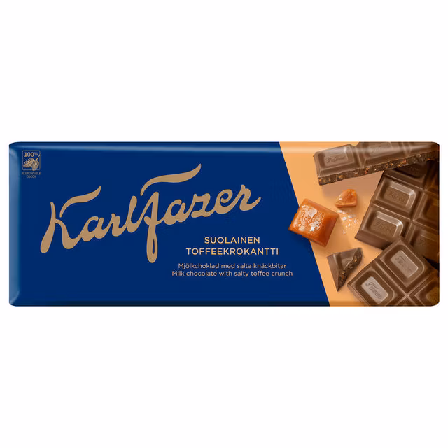 Fazer Karl Fazer Cioccolato al latte salato butterscotch - 180 grammi