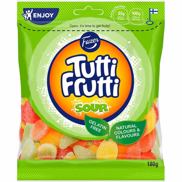 Fazer Tutti Frutti Sour - 180 grammi