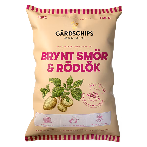 Gårdschips patatine al burro nocciola e cipolla rossa - 150 grammi