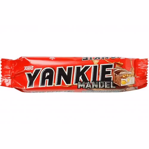 Barra de chocolate Toms Yankie, almendras, 50 gramos