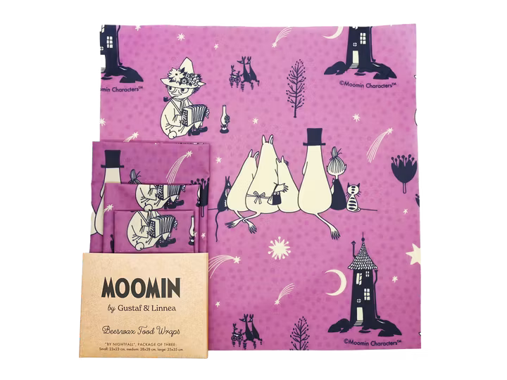 Gustaf & Linneas x Moomin Beeswax Cloth, "By nightfall"