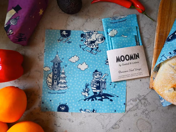 Gustaf & Linneas x Mumin Bienenwachstuch, „Im Winterland“