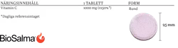 BioSalma Vitamin C 1000mg Strawberry - 20 effervescent tablets