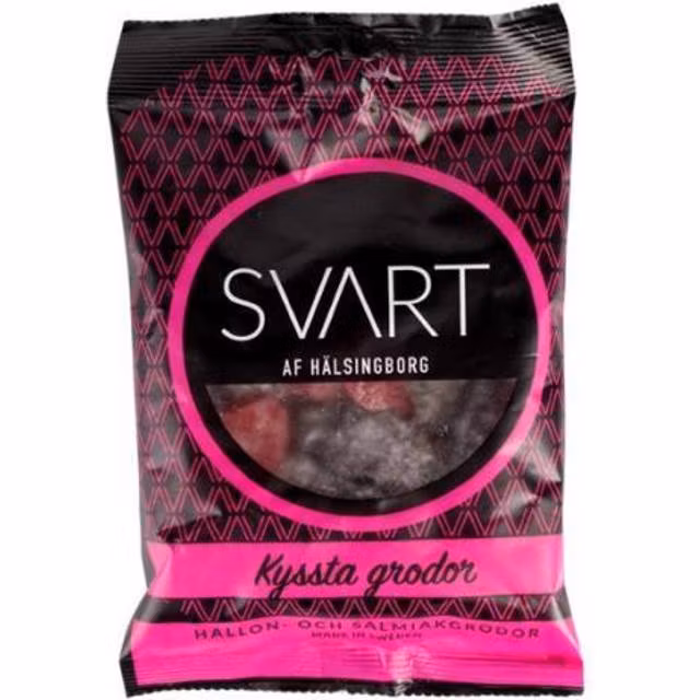 Svart Af Hälsingborg "Kyssta Grodor" Raspberry & Salmiak - 150 grams