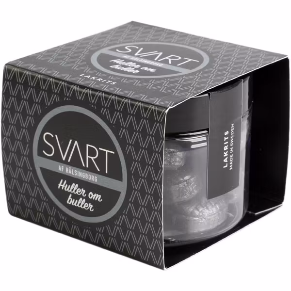 Svart Af Hälsingborg "Huller Om Buller" Licorice - 125 grams