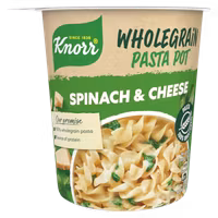 Knorr Wholegrain Pasta Snack Pot, Spinach & Cheese - 62 grams