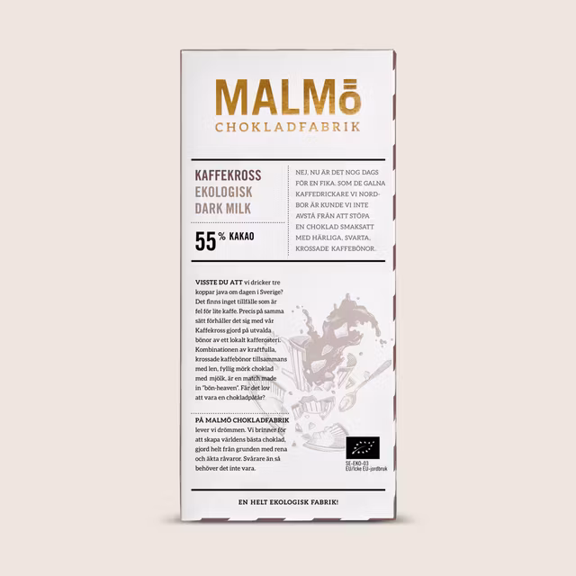 Malmö Chokladfabrik Crushed Coffee 55% - 80 grams