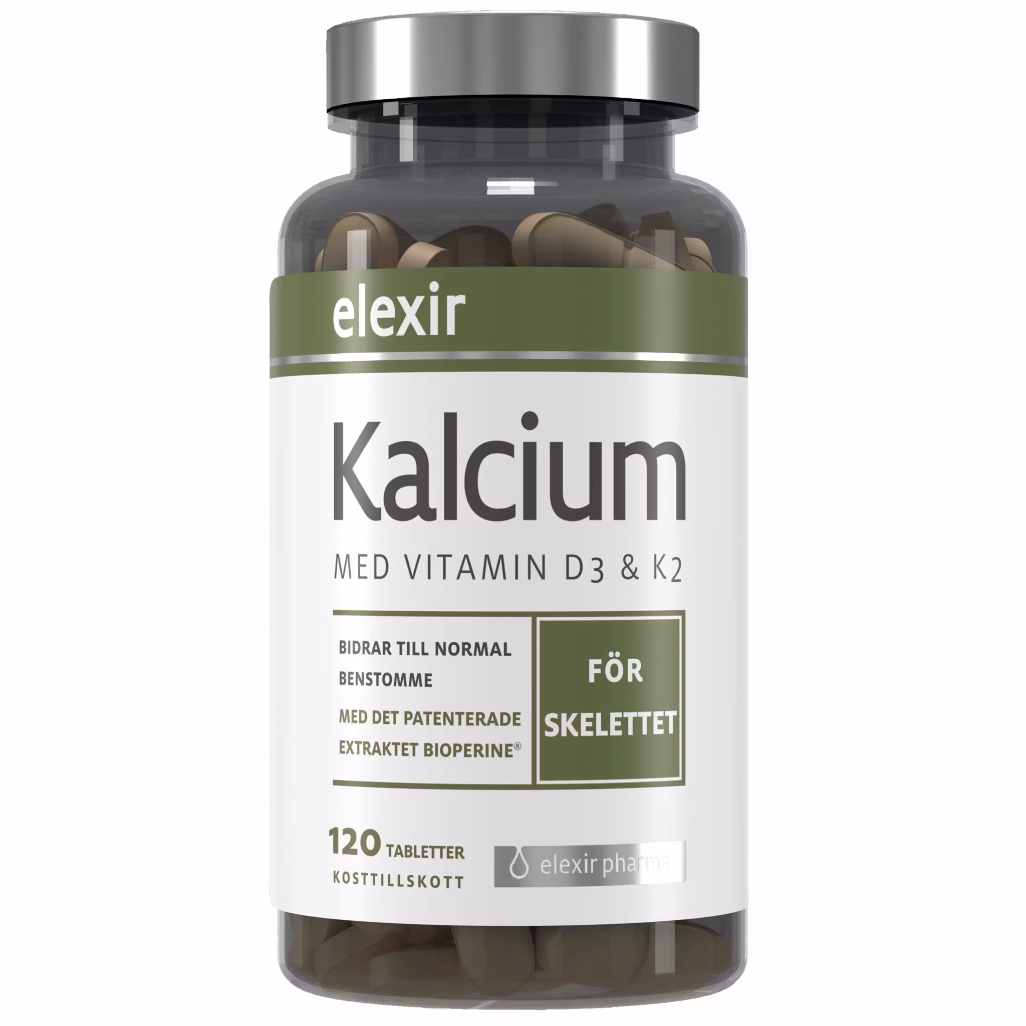 Elexir Pharma Calcio + Vitamina D3 y K2 - 120 comprimidos