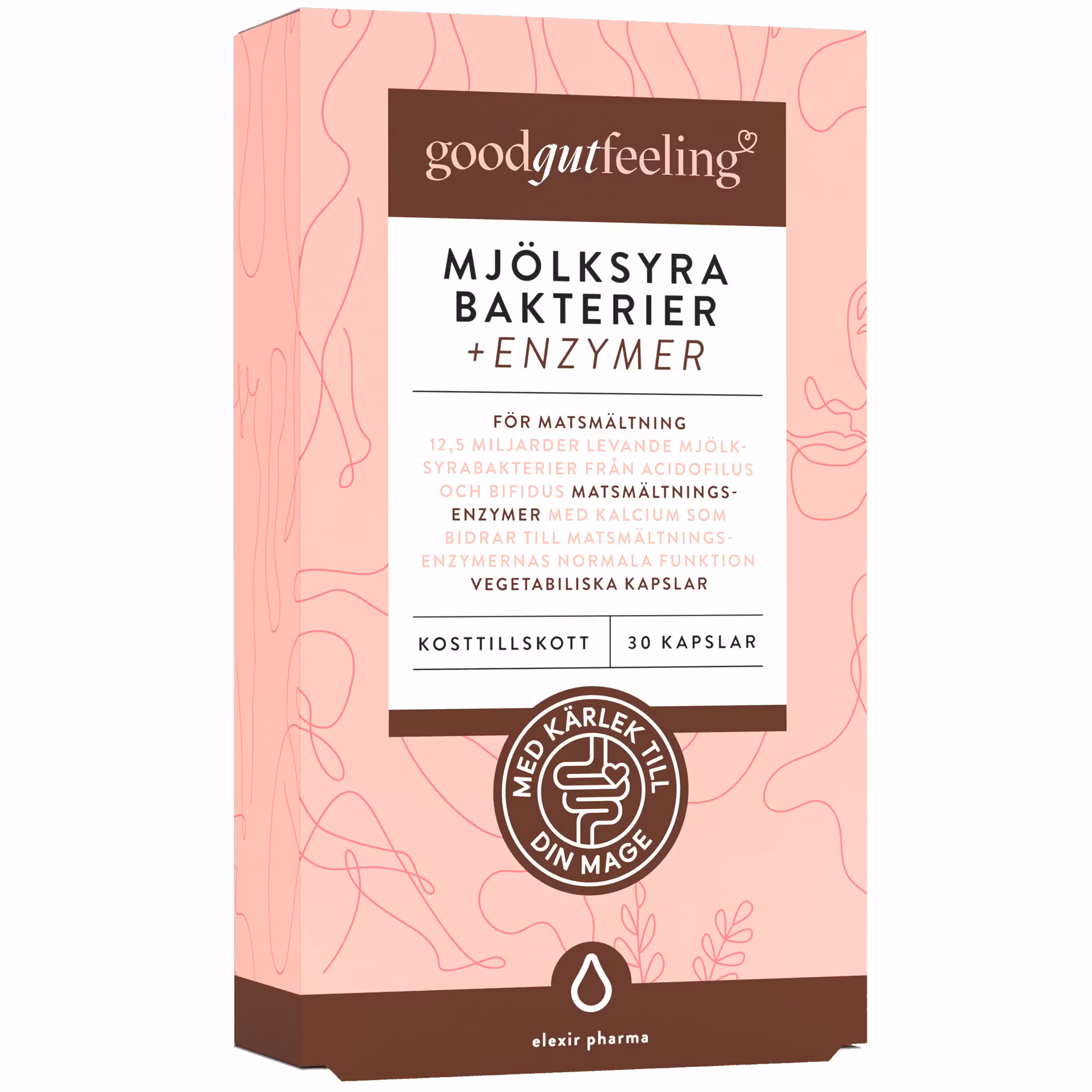 Elexir Pharma Bakterie kwasu mlekowego + Enzymy - 30 kapsułek