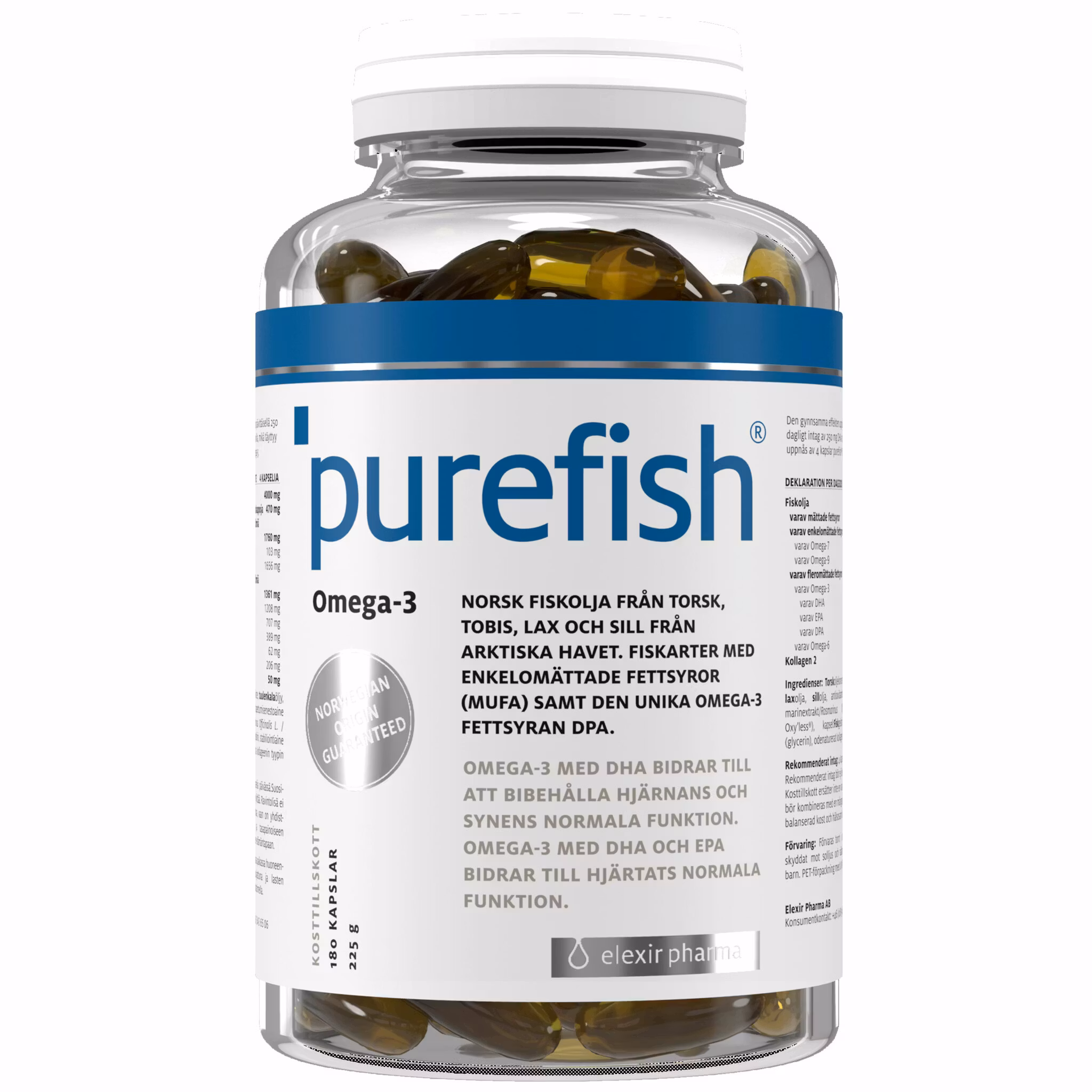 Elexir Pharma Purefish Oméga-3 - 180 gélules