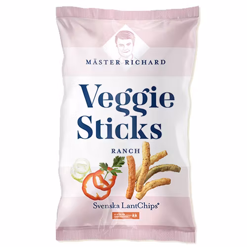 Svenska Lantchips Mäster Richard Veggie Sticks, Ranczo - 80 gramów
