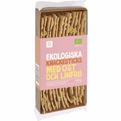 Garant Bio Knäckesticks, Käse und Leinsamen - 150 Gramm