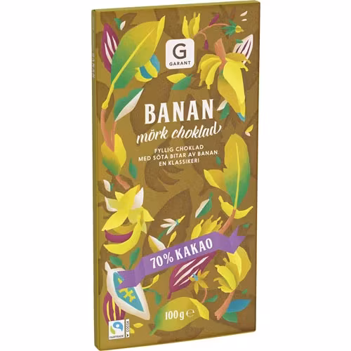 Chocolate negro Garant, plátano - 100 gramos