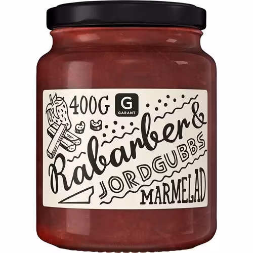 Garant Rhabarber & Erdbeer Marmelade - 400 Gramm