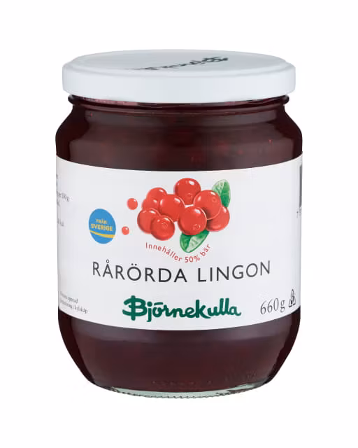 Björnekulla Arándano rojo crudo revuelto - 660 gramos