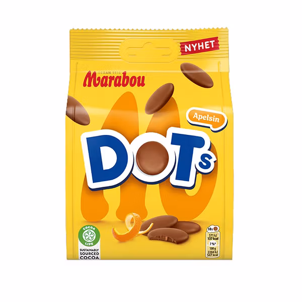 Marabou DOT's Oranje - 140 gram