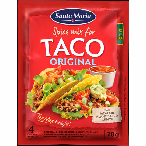 Miscela di spezie per tacos Santa Maria, delicata - 28 grammi