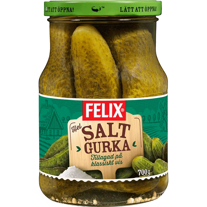 Pepino encurtido entero "Saltgurka" de Felix - 700 gramos