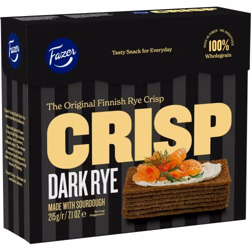 Fette biscottate di segale scure Fazer - 215 grammi