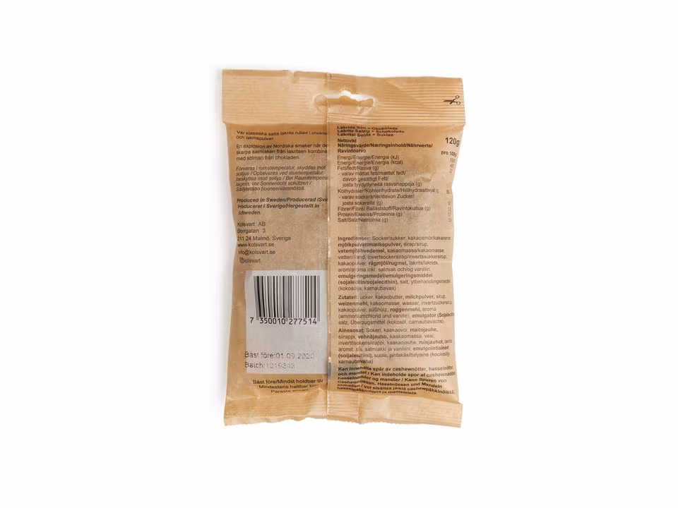 Chocolate Kolsvart + Salmiac - 120 gramos