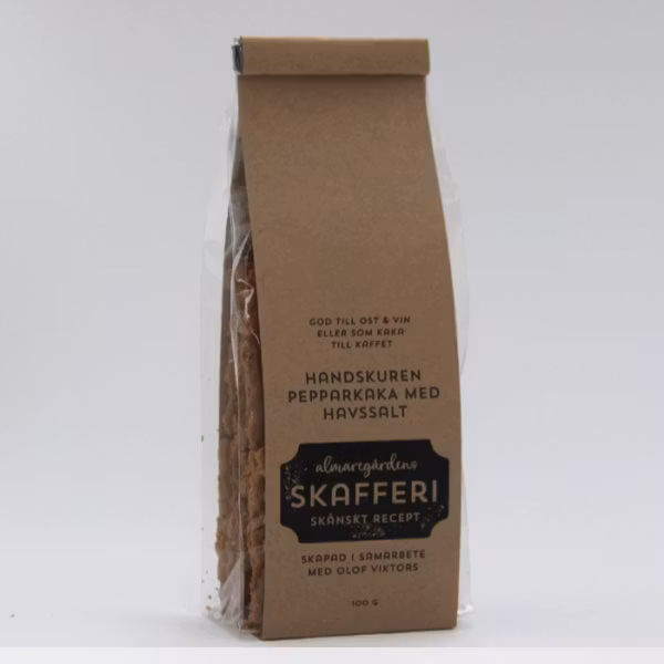 Almaregården Käsinleikatut inkivääripalat merisuolalla - 100 grammaa