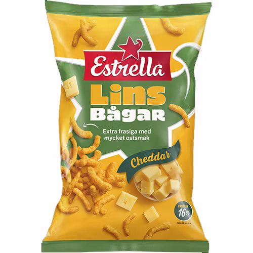 Boucles de lentilles Estrella, vrai cheddar - 150 grammes